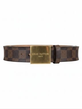 Authentic Louis Vuitton Brown Damier Ebene Canvas Belt 90/36